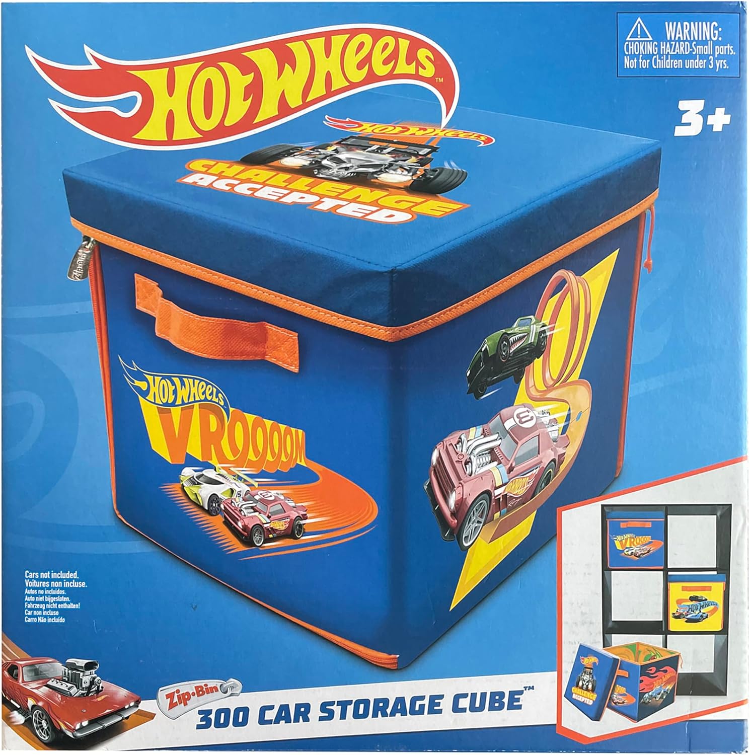 Hot Wheels Tara Toy: ZipBin 300 Car Storage Cube - Unzip to Convert Into A Playmat, Holds Up to 300 Toy Cars, Storage & Play, Toy Box, Kids Age 3+