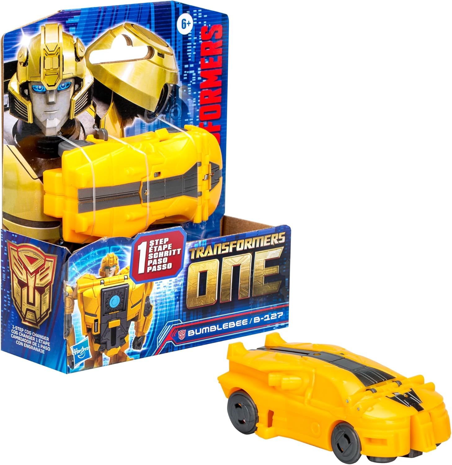 Transformers One One Cog Changer Bumblebee (B-127) 10-cm Converting Action Figure, Collectible Robot Car Toy for 6+ Year Old Boys and Girls