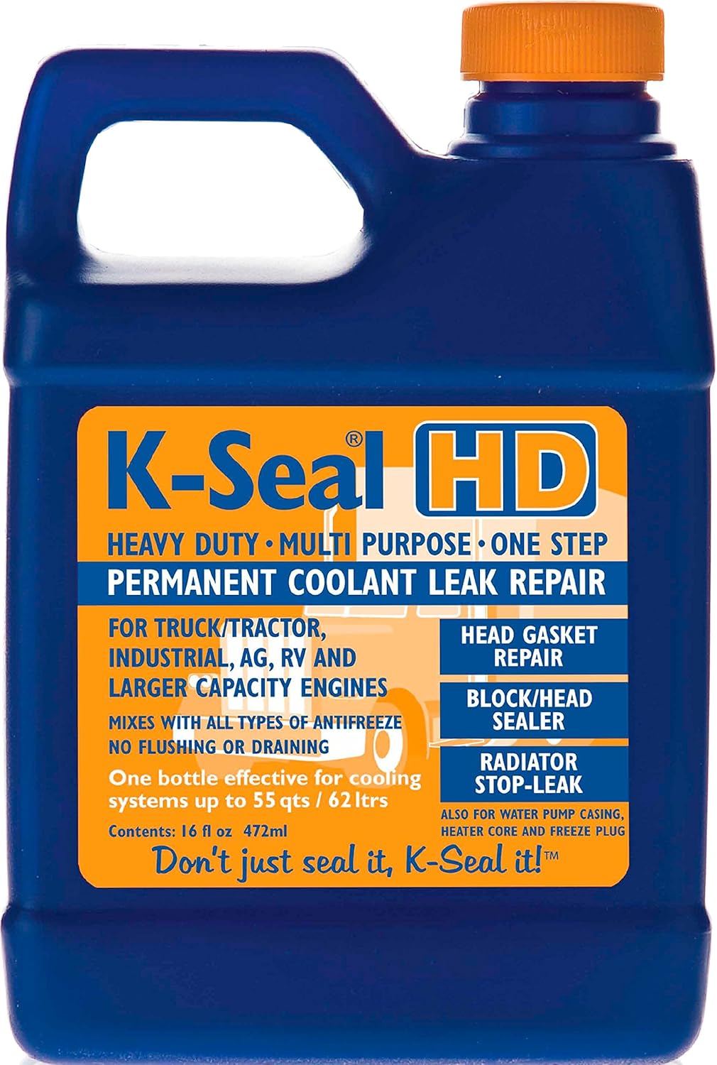 K-Seal ST5516 Heavy-Duty Multi-Purpose One Step Permanent Coolant Leak Repair, 16 oz, Pour and Go, Mixes with All Antifreeze, No Flushing Required