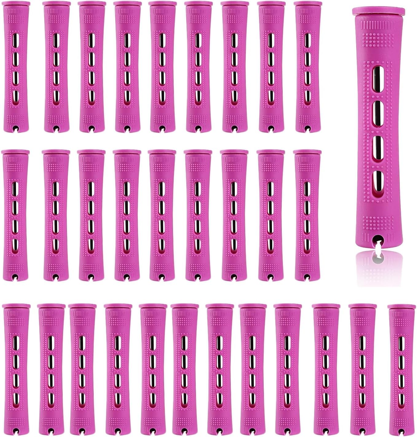 Honicemar 30 Pcs Perm Rollers Set for Long & Short Hair - 0.74 Inch Large Cold Wave Rods, DIY Curling Tools for Natural Hairstyles, Hair Curling Rods for Home or Salon Styling