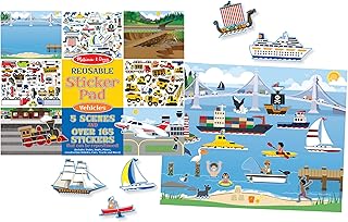 Melissa & Doug Reusable Sticker Pad: Vehicles - 165+ Reusable Stickers - FSC Certified