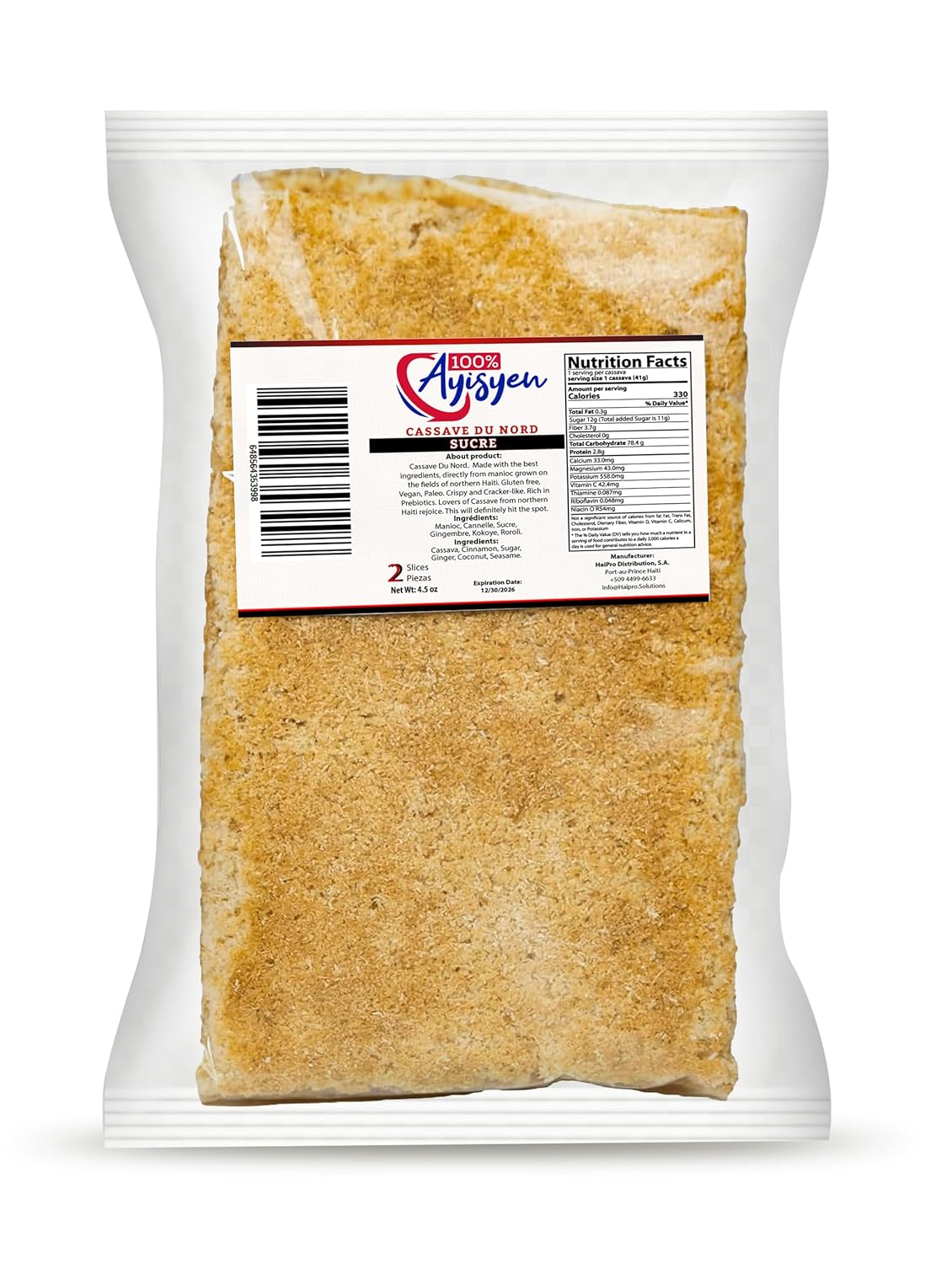 Haitian Cassava from Cap Haitian - Sugar/Sucre - 100% Ayisyen
