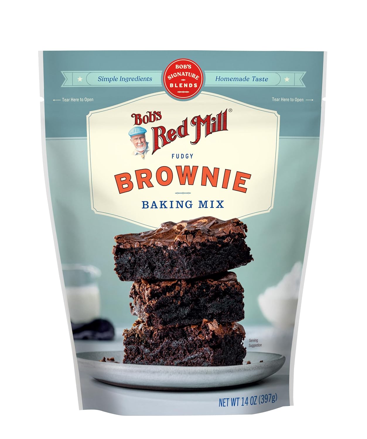 Bob's Red Mill Signature Brownie Baking Mix, 14oz (Pack of 1) - Non GMO, Kosher