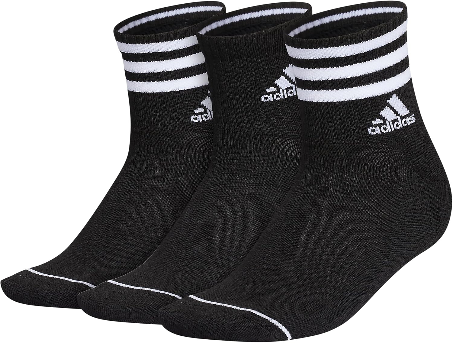 adidas Men's 3-Stripe High Quarter Socks (3-Pair)