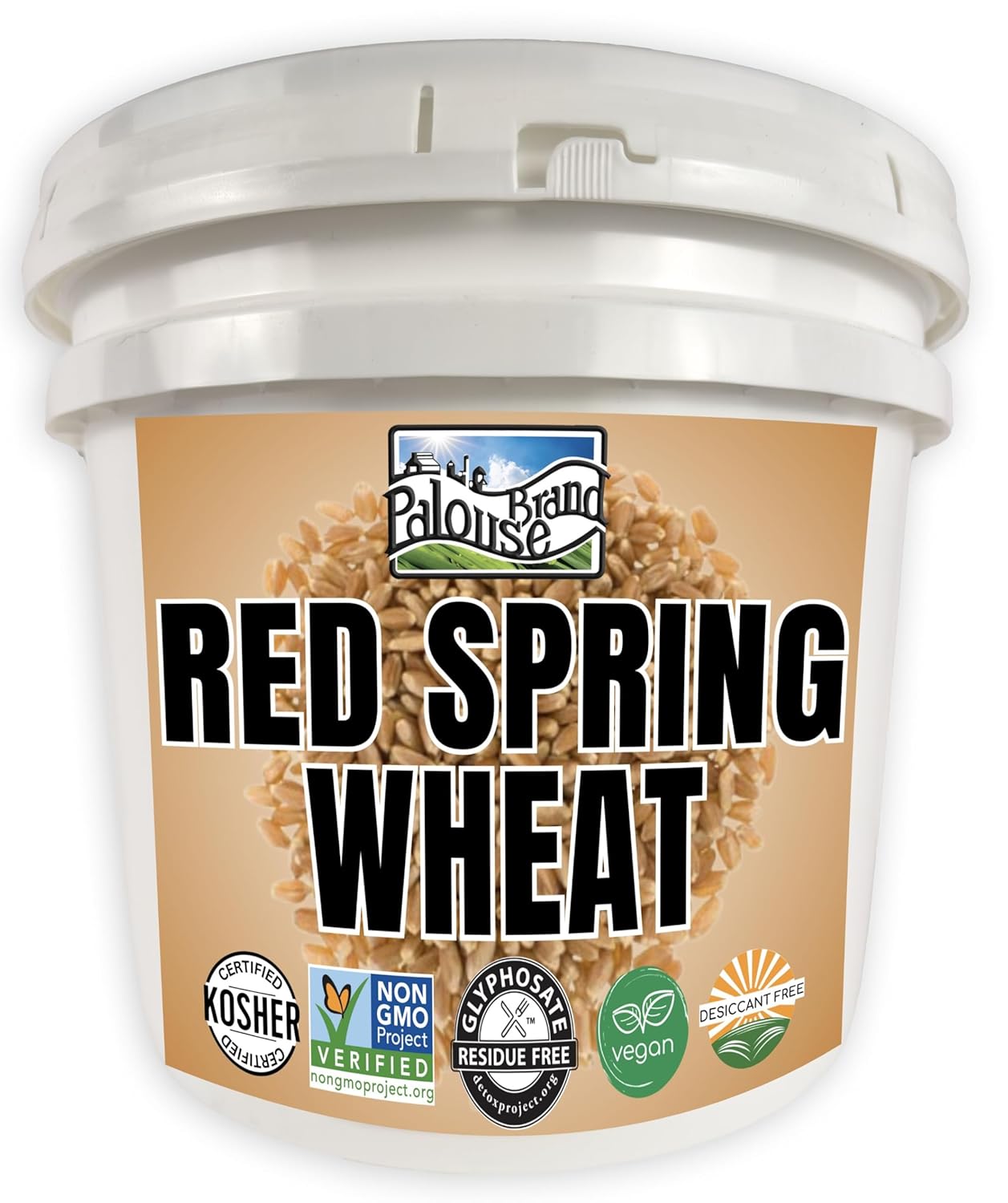 Certified Glyphosate Residue Free Hard Red Spring Wheat Berries | 25 LBS | Emergency Food Storage Bucket | Non-GMO | Grown on Our Family Farm | Bulk