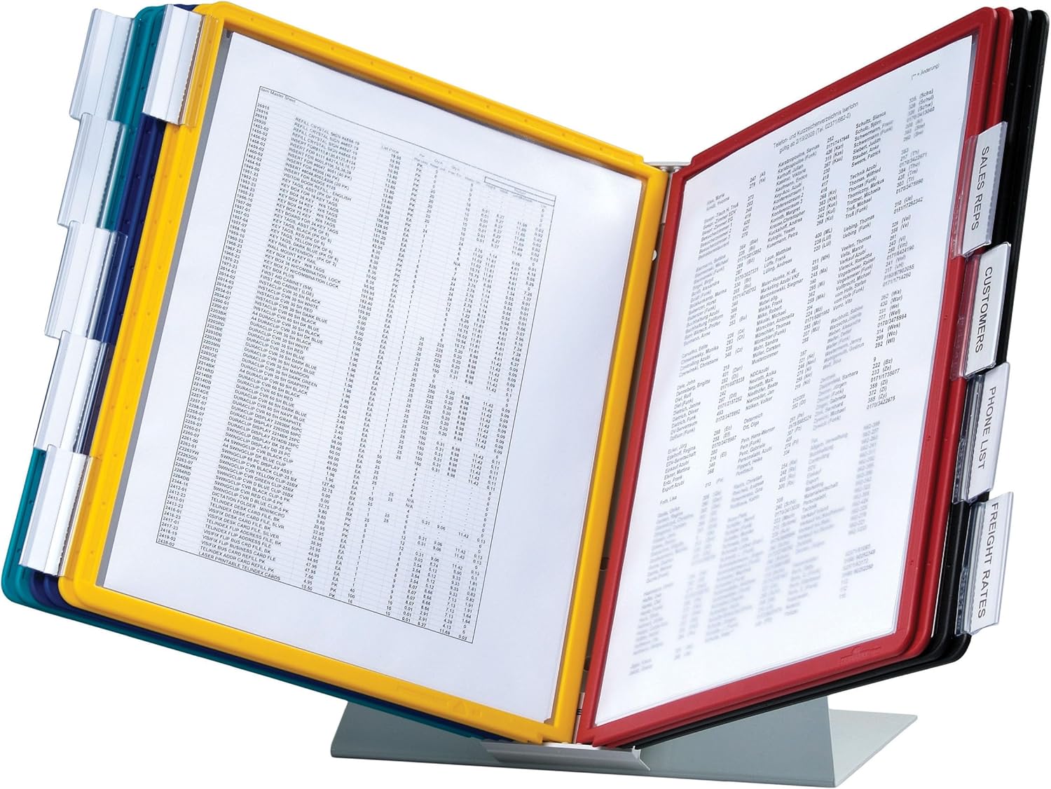 Durable VARIO 20 Pocket Desktop Reference System - Letter Size 10 Double-Sided Panels - Assorted Color Borders