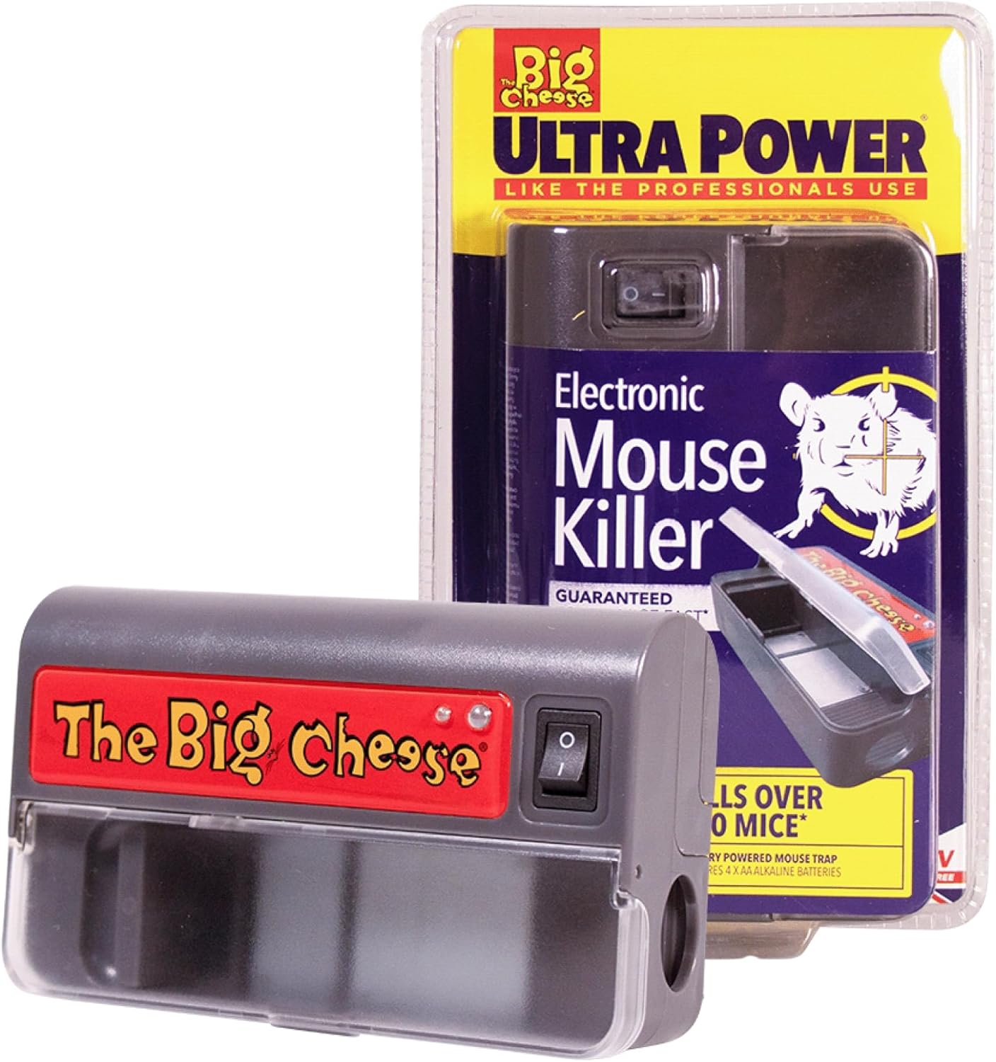 The Big Cheese Ultra Power - Electronic Mouse Killer, Quick, Effective Humane - Professional Electric Mouse Trap that Kills Instantly - Safe, Hygienic Zapper - Indoor Battery Powered Electric Trap