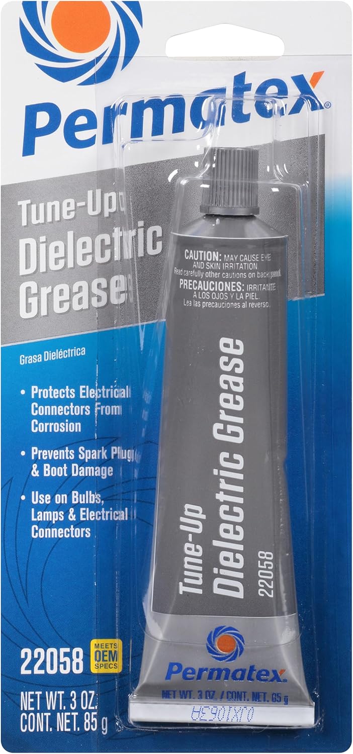 Permatex 22058 Dielectric Tune-Up Grease, 3oz. - High Performance Dielectric Grease Used To Protect Terminals, Spark Plugs, Wiring And Other Electrical Connections Against Salt, Dirt, And Corrosion