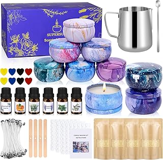 SUPERSUN Candles Making Kit for Adult - Christmas DIY Gift for Kid and Beginner, Includes Beeswax, Essential Oils, Dyes, and More DIY Candle Making Supplies