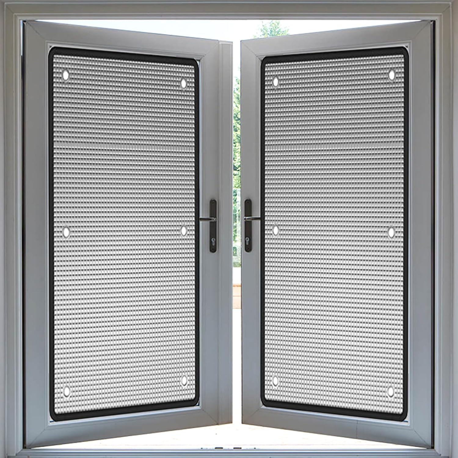 Thermal Insulation Reflective Window Film,Insulation Foil Glass Film,Aluminum Foil Sun Protection Film,Blackout Film,8mm Thickness,for Bedroom,Office,with Suction Cup (12"x39")