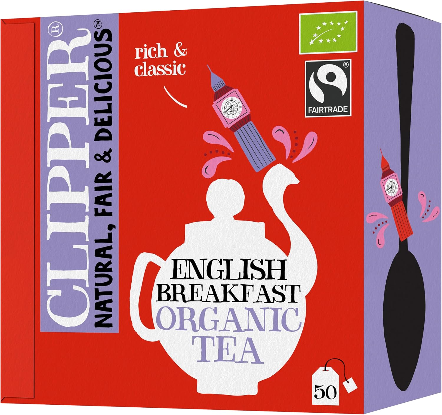Clipper Organic English Breakfast Envelop String & Tag 1 x 50 Teabags