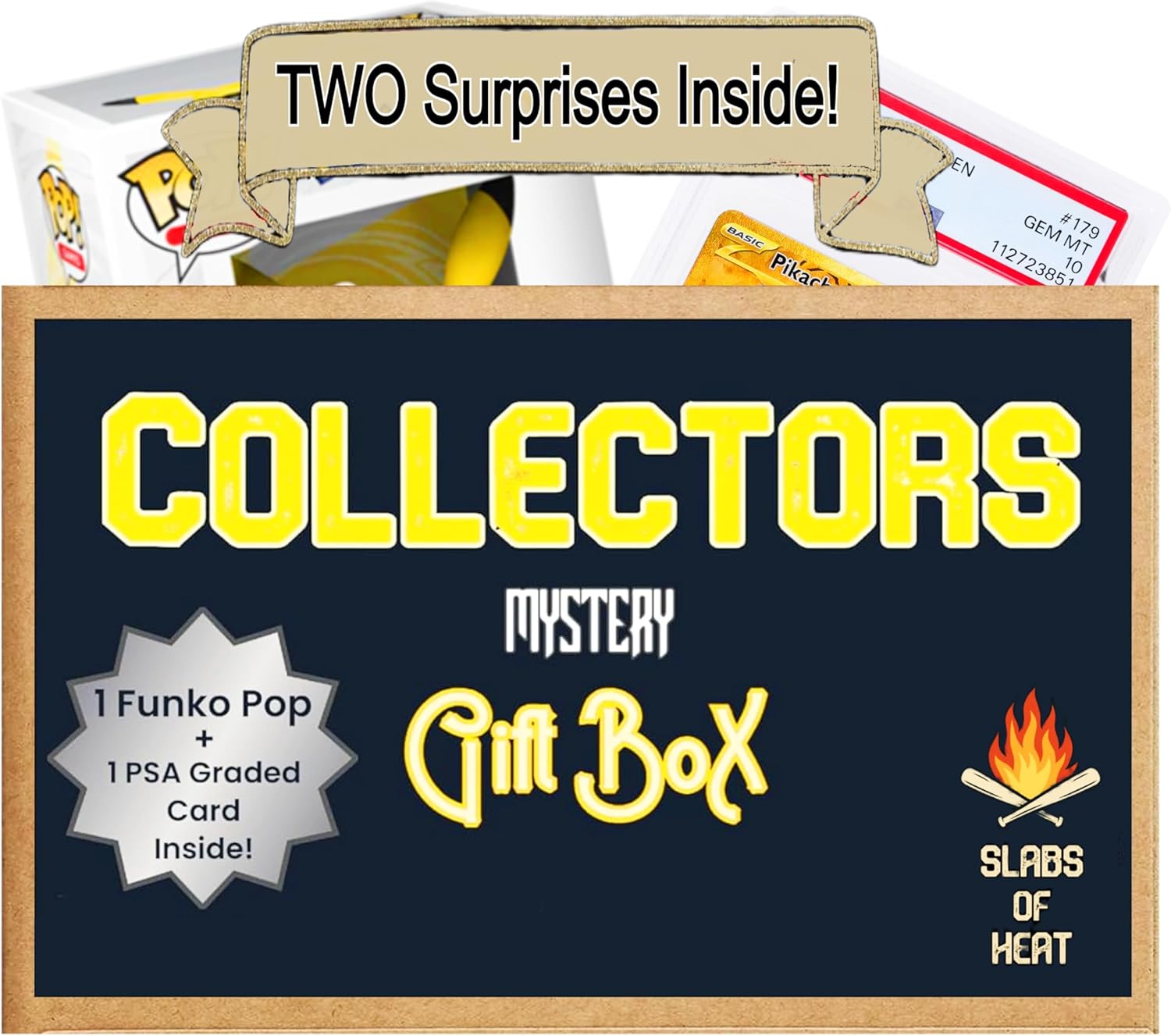 Collector's Mystery Gift Box│ONE PSA Graded TCG Card & ONE Authentic TCG Funko Pop!│Ideal Gift for Collectors & Fans