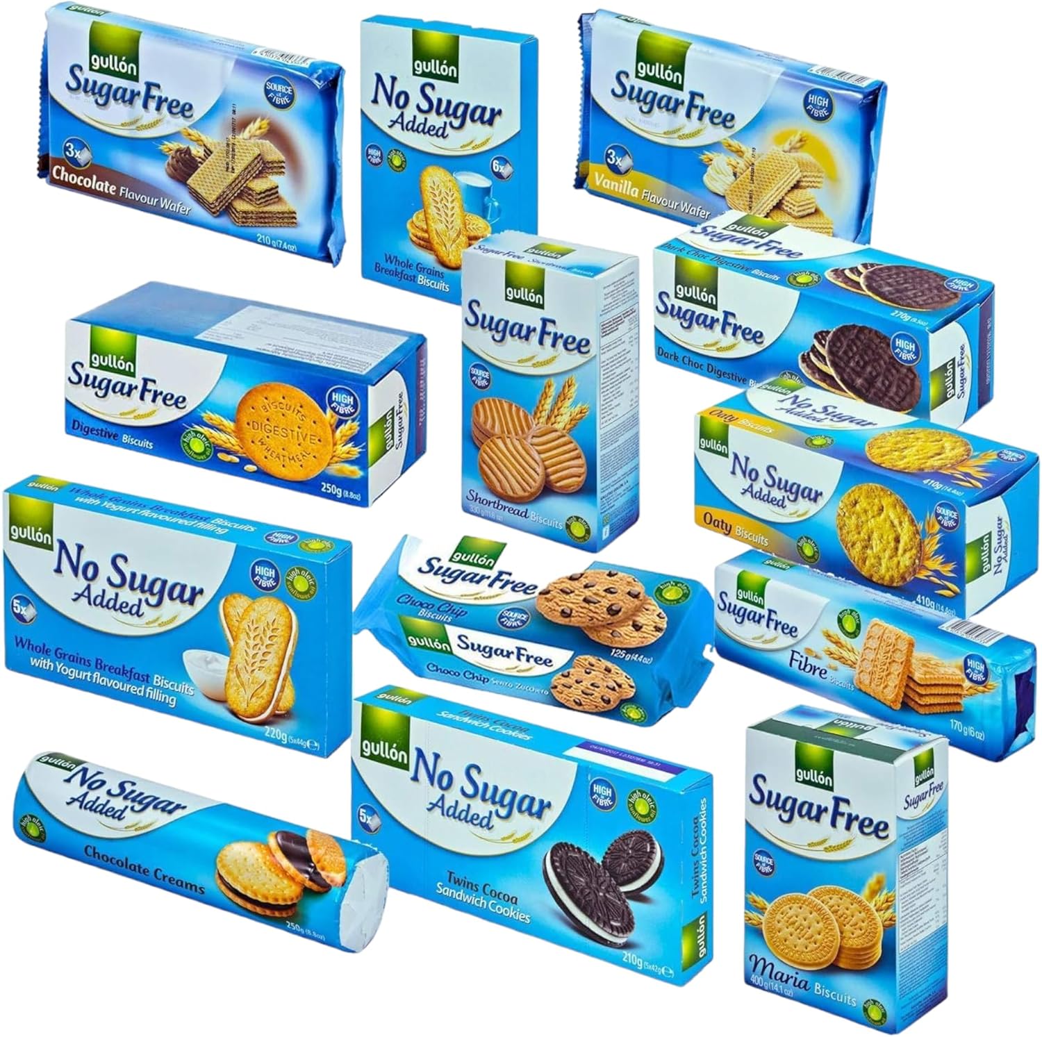 Gullon Sugar Free, No Added Sugar Biscuits Mixed Selection Pack (13 Pack)