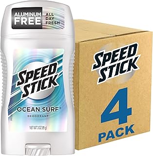 Speed Stick Men's Deodorant, Ocean Surf, 3 Ounce, 4 Pack, Packaging may Vary
