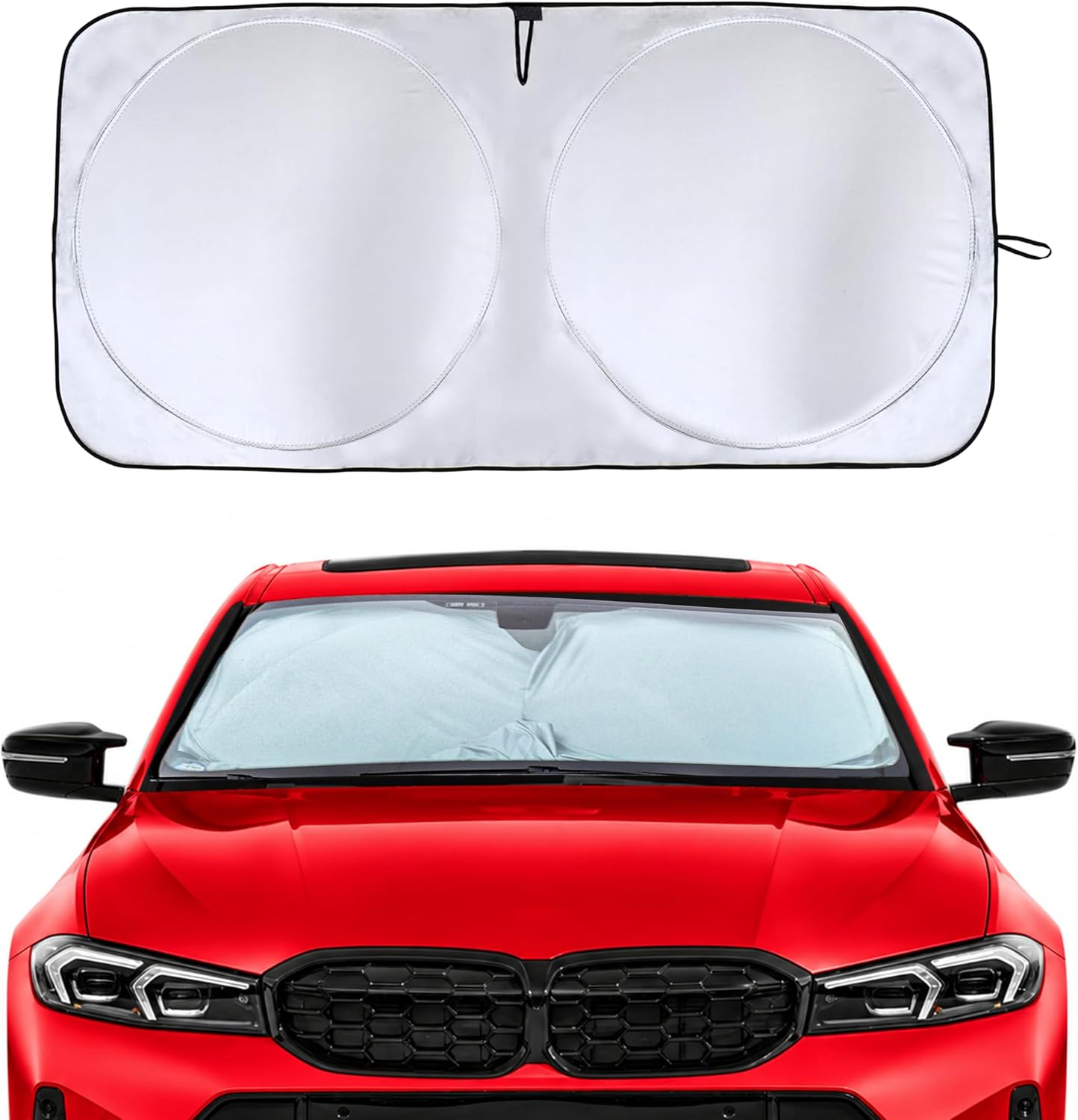 Econour Car Windshield Sun Shade,Foldable Front Window Sunshade, Sun Visor