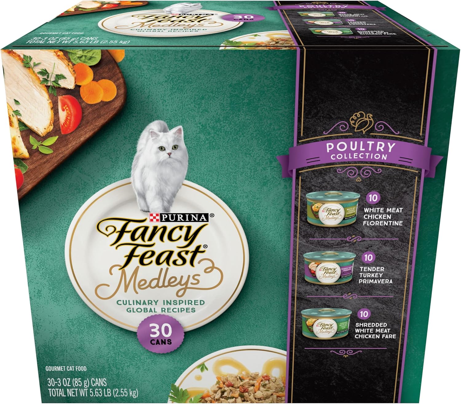 Purina Fancy Feast Medleys Poultry Collection Wet Cat Food Variety Pack - (Pack of 30) 3 oz. Cans