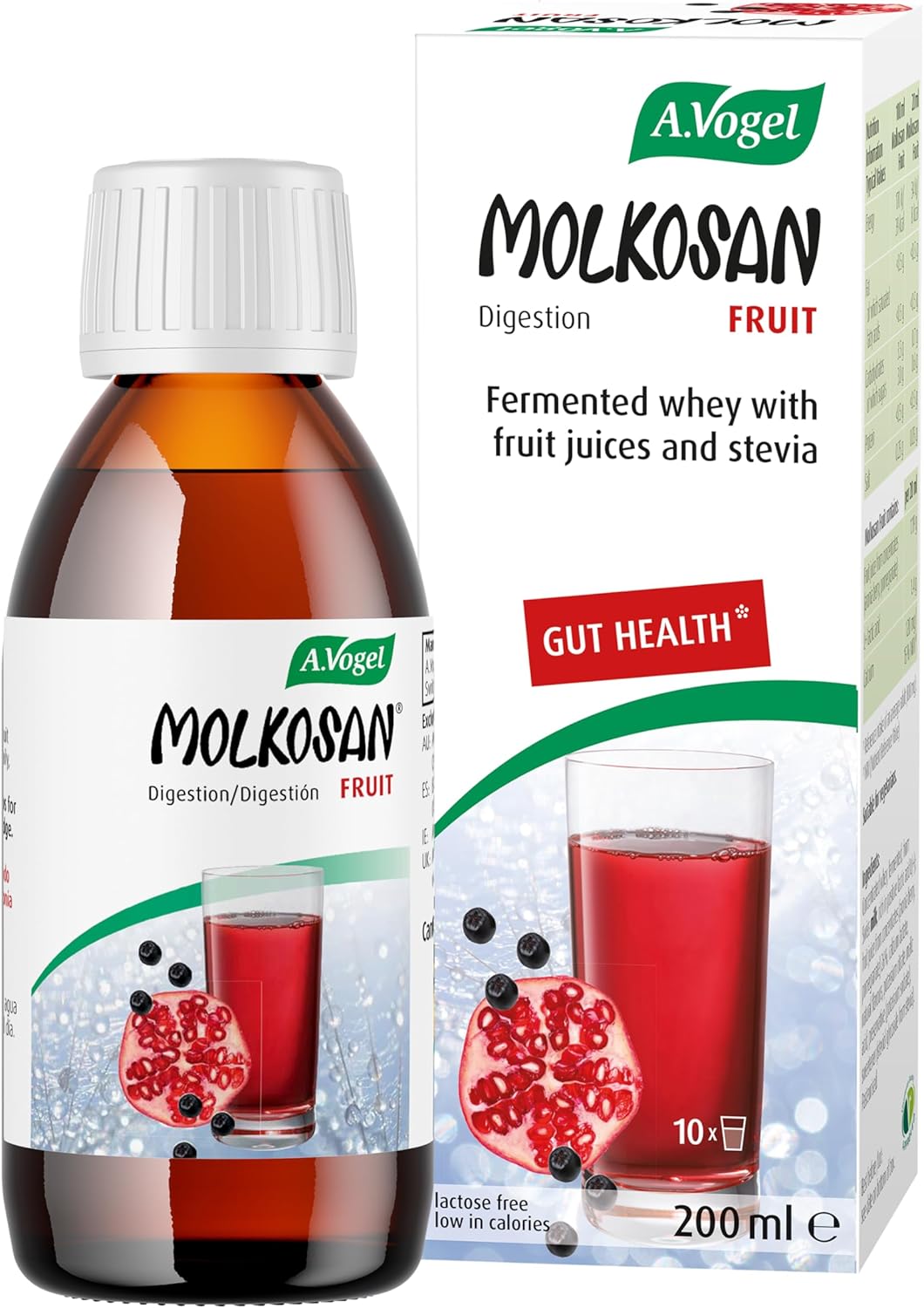 A.Vogel Molkosan Fruit | Prebiotic Formula Providing Gut Health Support | Berry & Pomegranate | 200ml