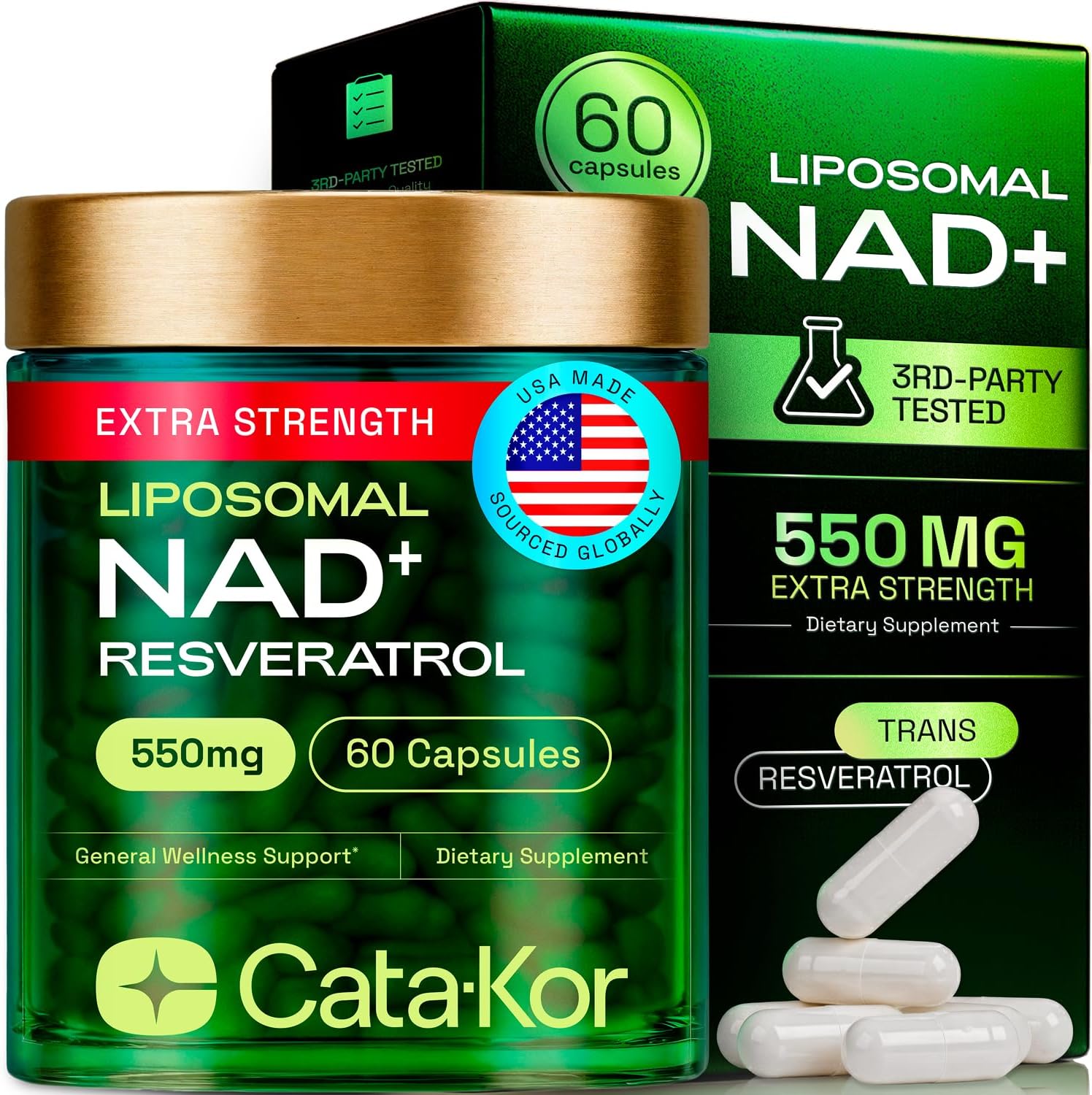 Liposomal NAD+ Supplement with Resveratrol – NMN Supplement Alternative – Third-Party Tested – Advanced NAD Resveratrol