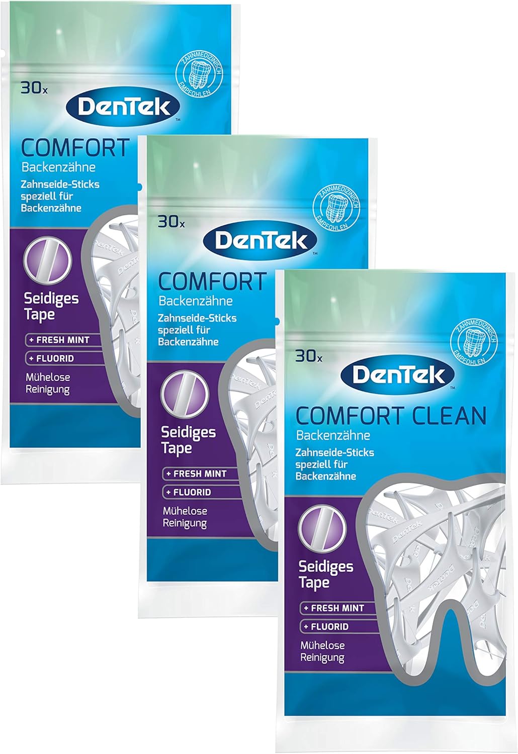 Dentek Confort Clean Floss Picks – Deodorant Stick (3 Packs of 30)