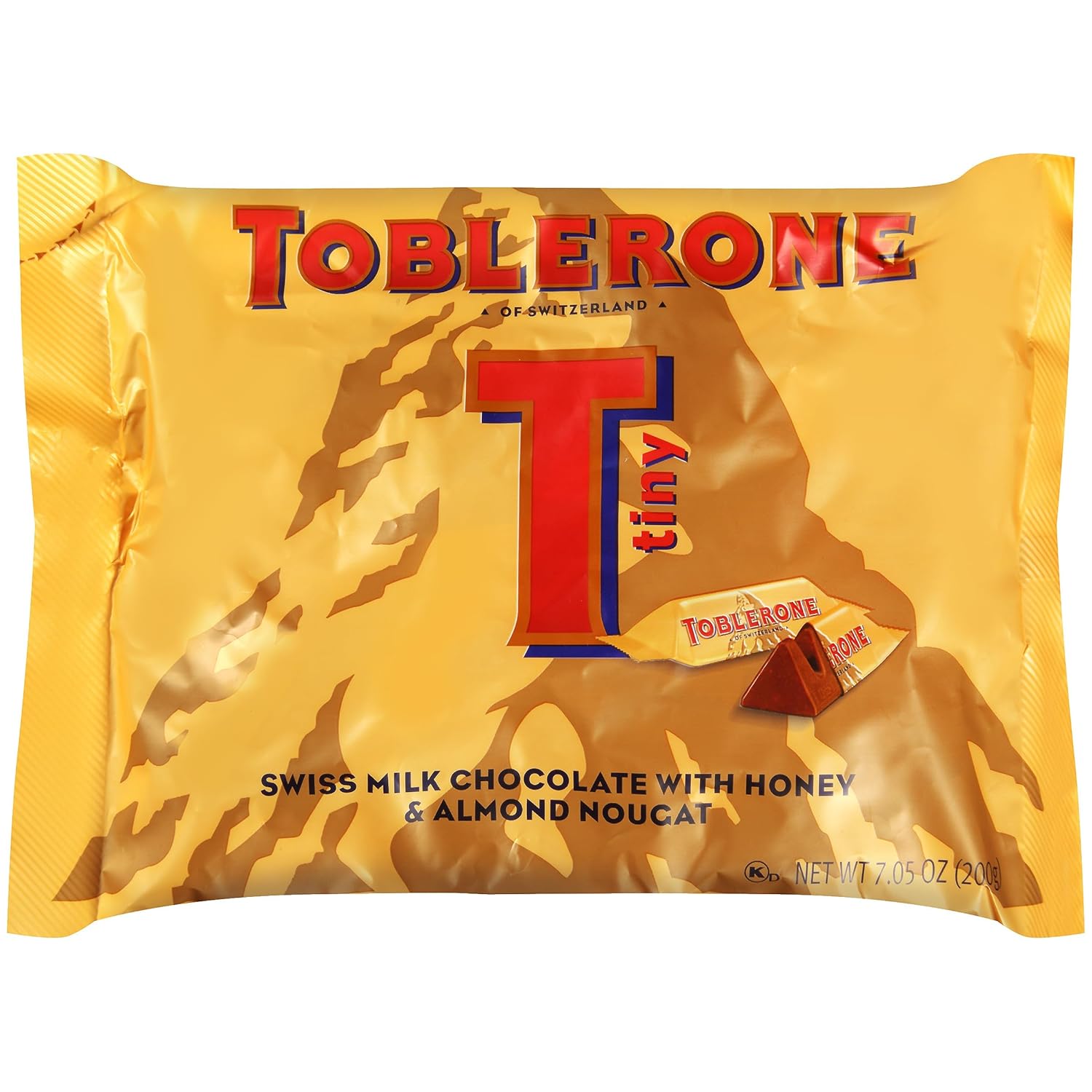 Tiny Toblerone Milk Chocolate Bars with Honey and Almond Nougat, 7.05 oz (25 Pieces)