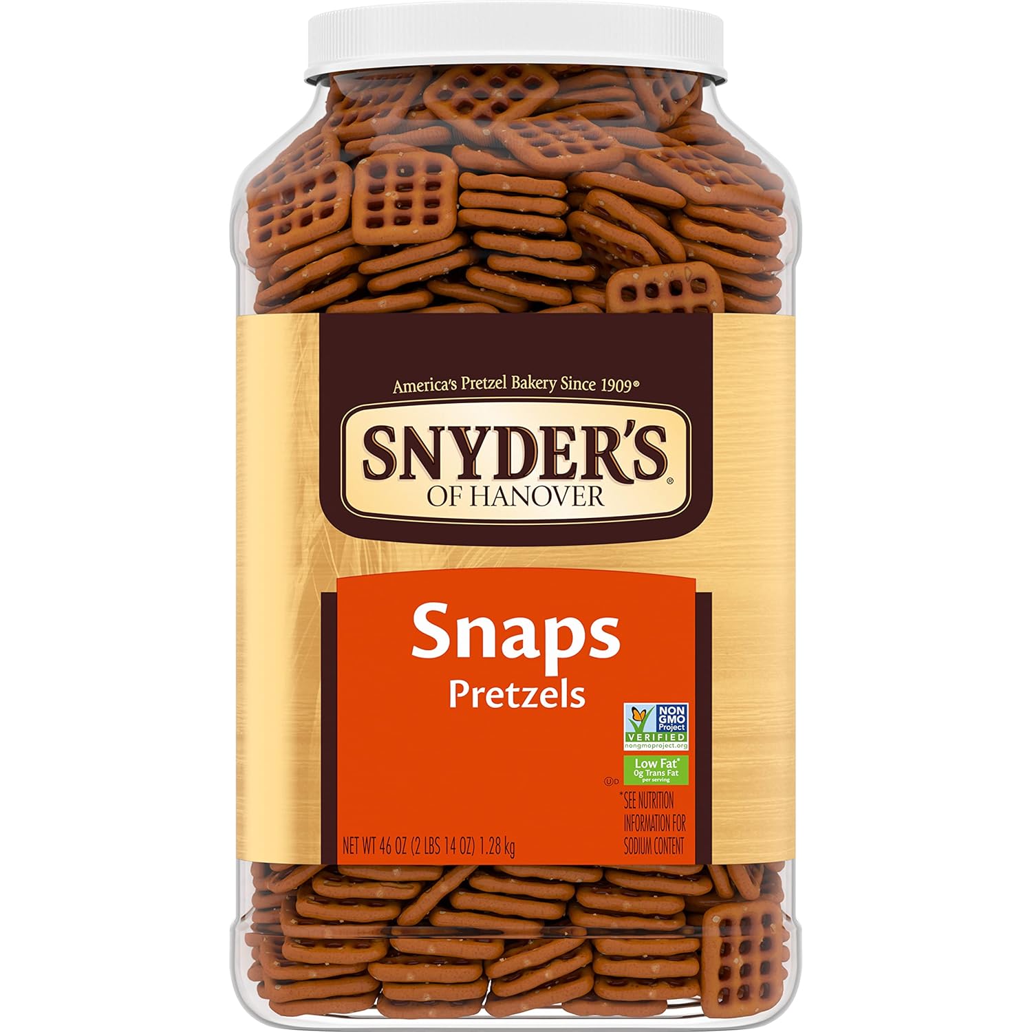 Snyder's of Hanover Pretzel Snaps, 46 Oz Canister