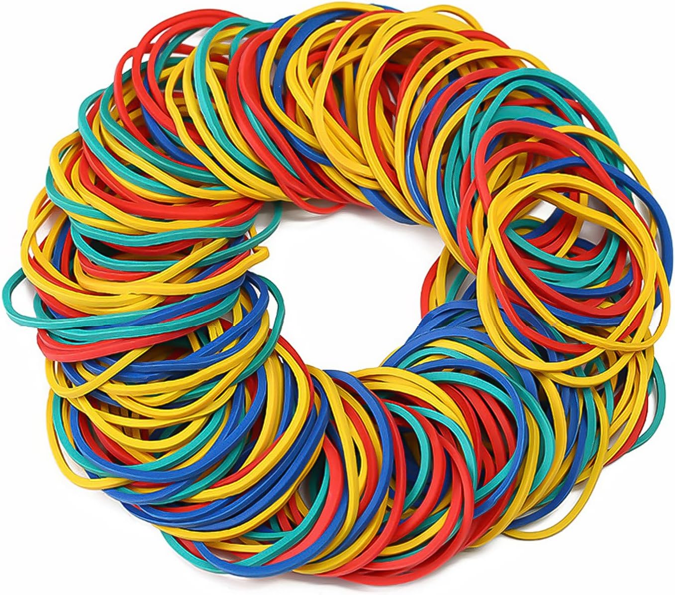 ZZLBZN 200Pcs Elastic Rubber Bands, Sturdy Thick & Stretchable Colored Bands, Natural Elastic Bands for School Home Office Supplies Industrial Crafts DIY Everyday Use 38mm