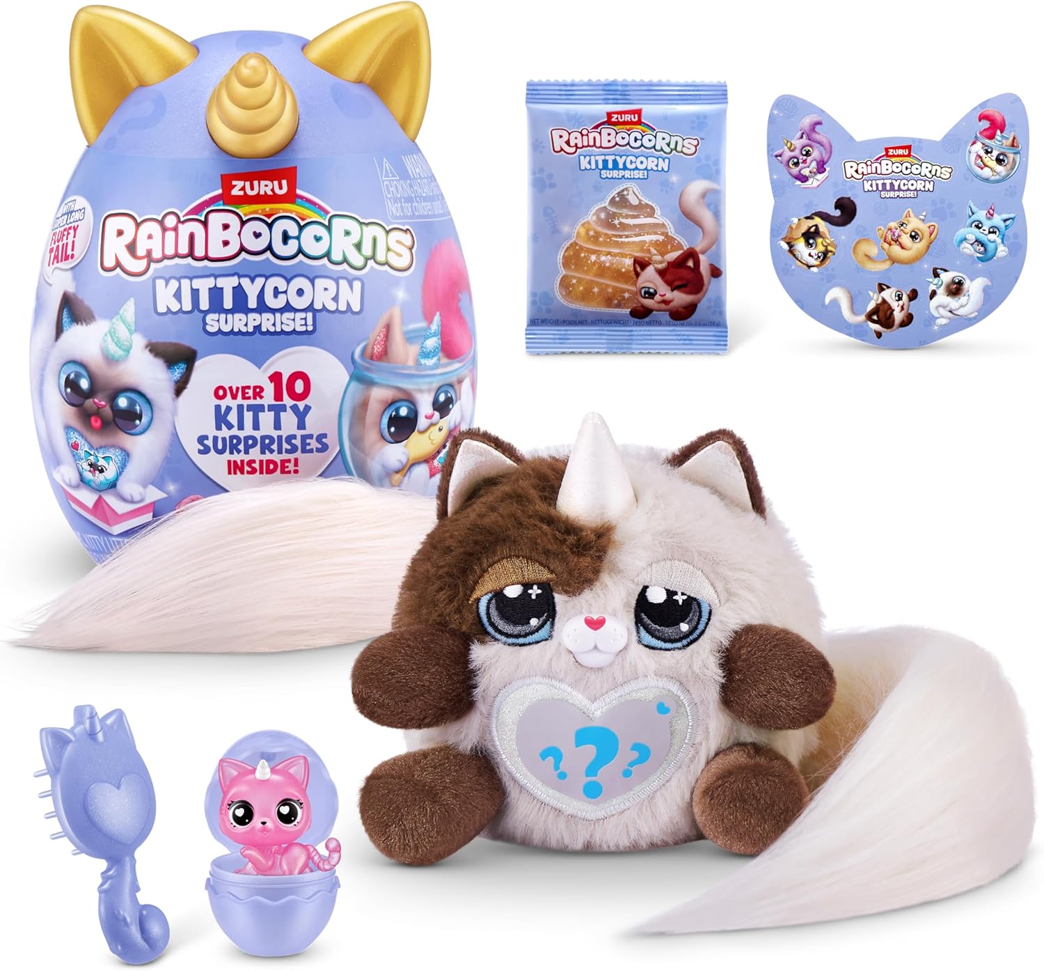 Kittycorn Surprise Series 3 (Himalayan) by ZURU, Plush Toy, Collectible Plush Stuffed Animal, Slime, Surprise Eggs for Girls