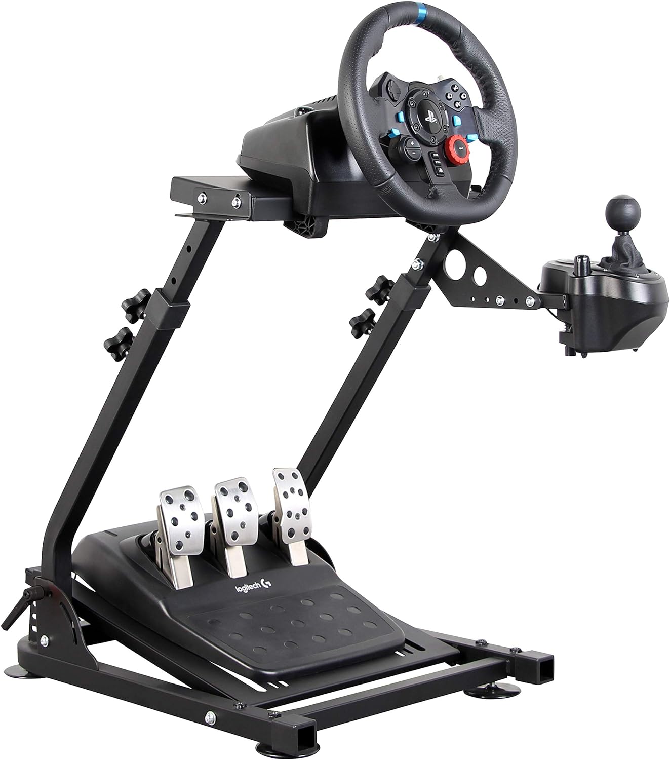 Dshot Racing Wheel Stand (Updated Version) Height and Tilt Adjustable Steering Wheel Stand for Logitech G25, G27, G29, G920 PS4 Xbox T500D Fanatech T3PA TGT Driving Simulator Cockpit