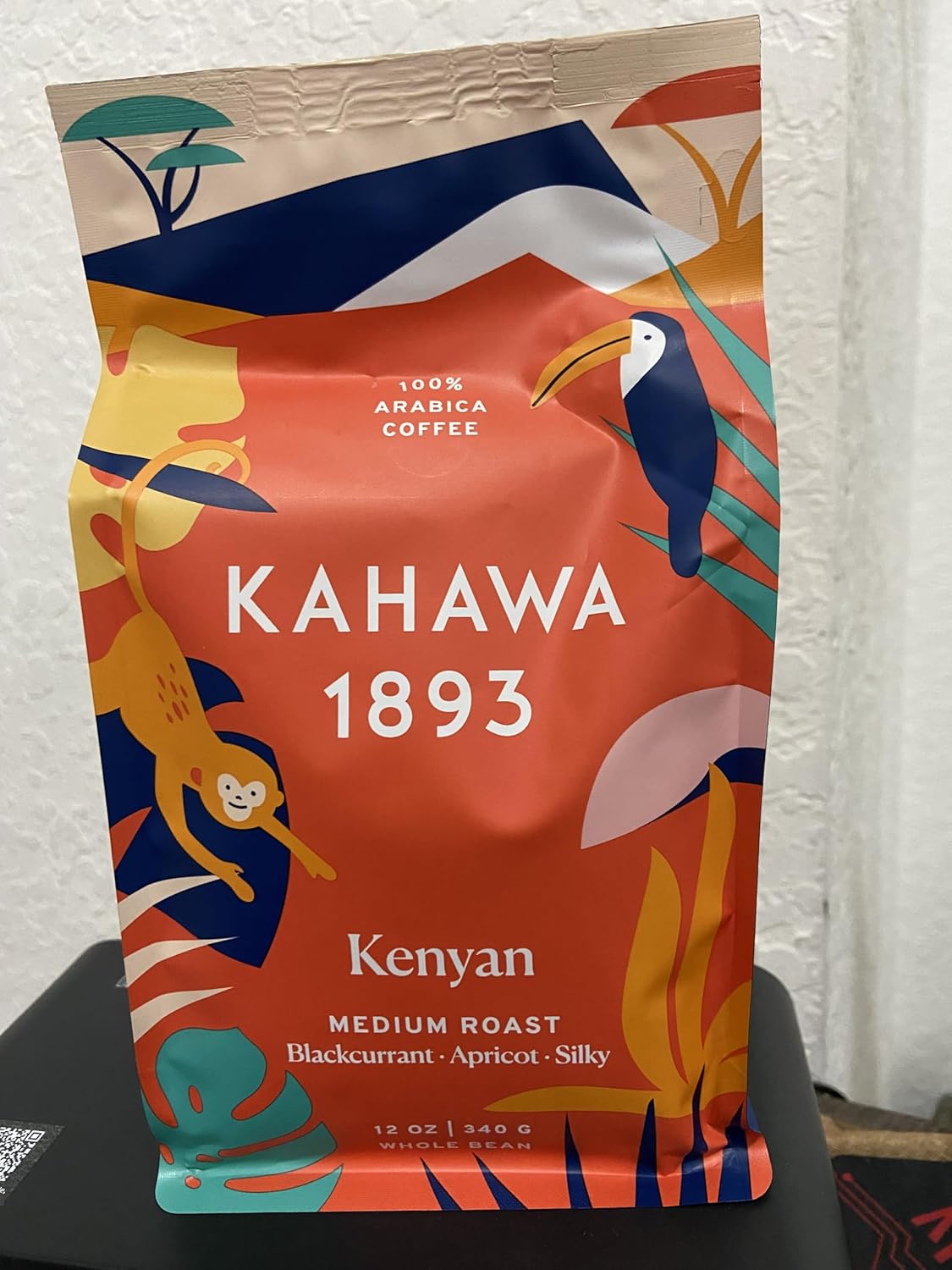 KAHAWA 1893 - Whole Coffee Beans - Kenya Single Origin - Great for Iced Coffee - As Seen on Shark Tank - Medium Roast - Directly Farmer Sourced from Kenya - Tasting Notes: Blackcurrant & Apricot -12oz