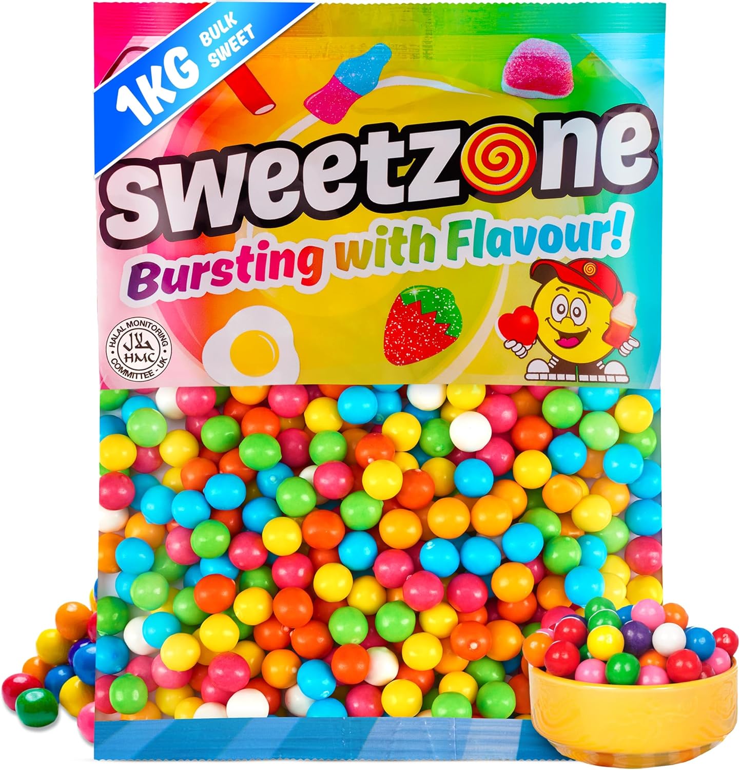 Sweetzone Bubblegum Balls Sweet Bags 1kg, Halal Sweets, Bubble Gum, Gum Bulk, Chewy Sweet, Bulk Sweets, Retro Sweets, Retro Candy