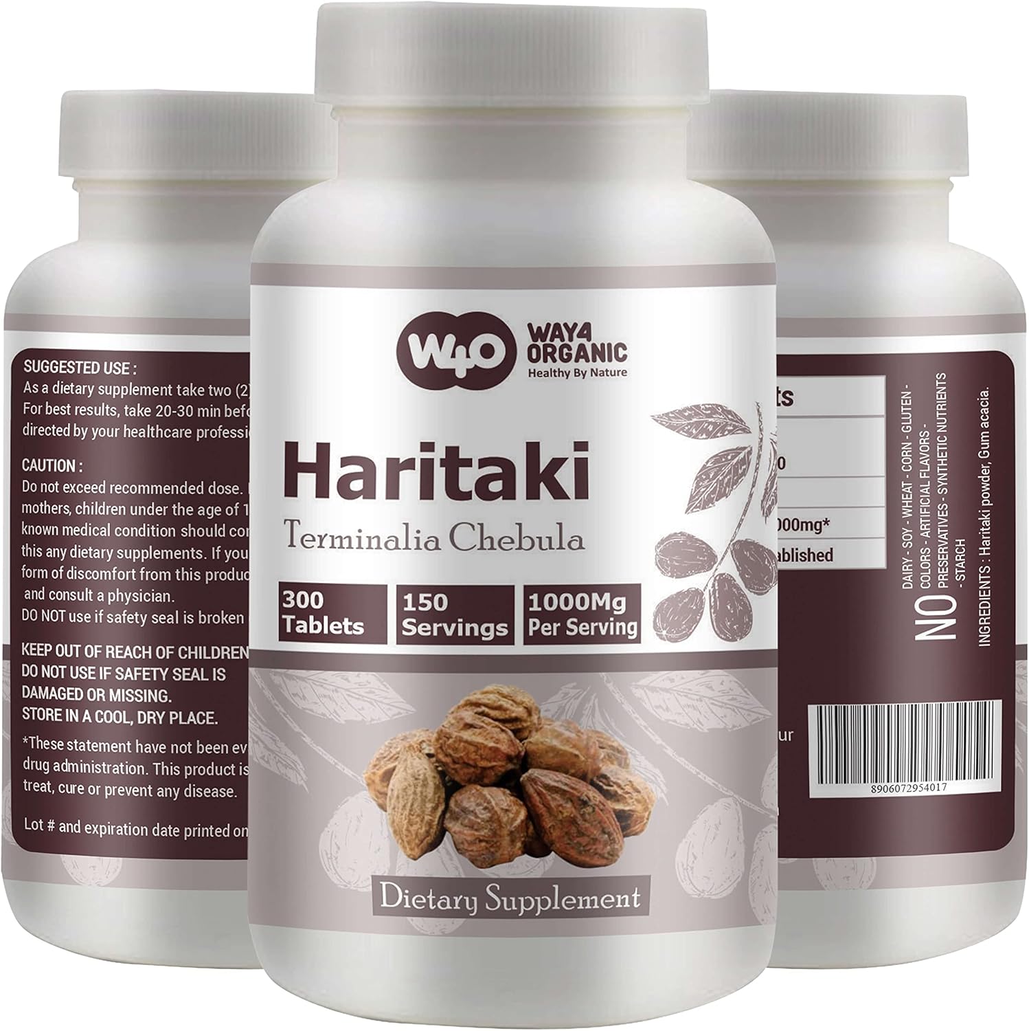 Haritaki Capsules (Tablets) – Terminalia Chebula, 300 Pills, 150 Servings, 1000 mg (Pack of 1)