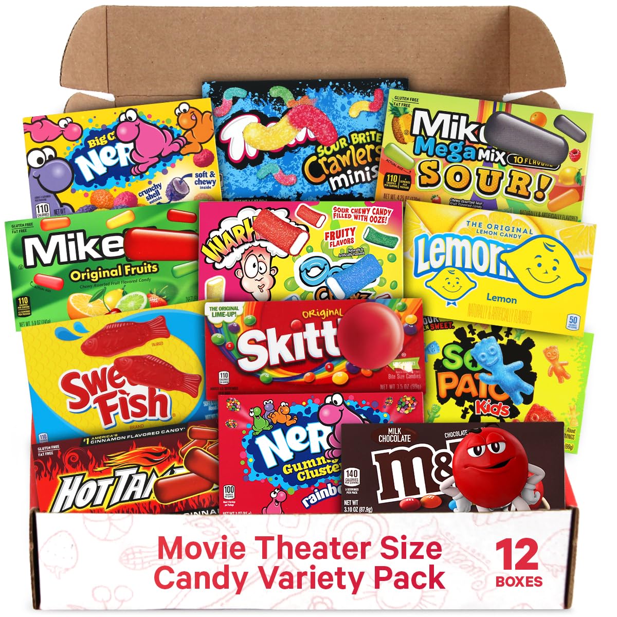 Movie Theater Candy Variety Pack - Easter Candy Box of Milk Chocolate, Hard Candy, Gummies and More,12 Count
