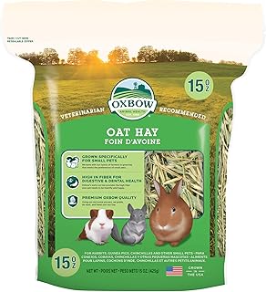 Oxbow Animal Health Oat Hay - All Natural Hay for Rabbits, Guinea Pigs, Chinchillas, Hamsters & Gerbils - 15 oz.