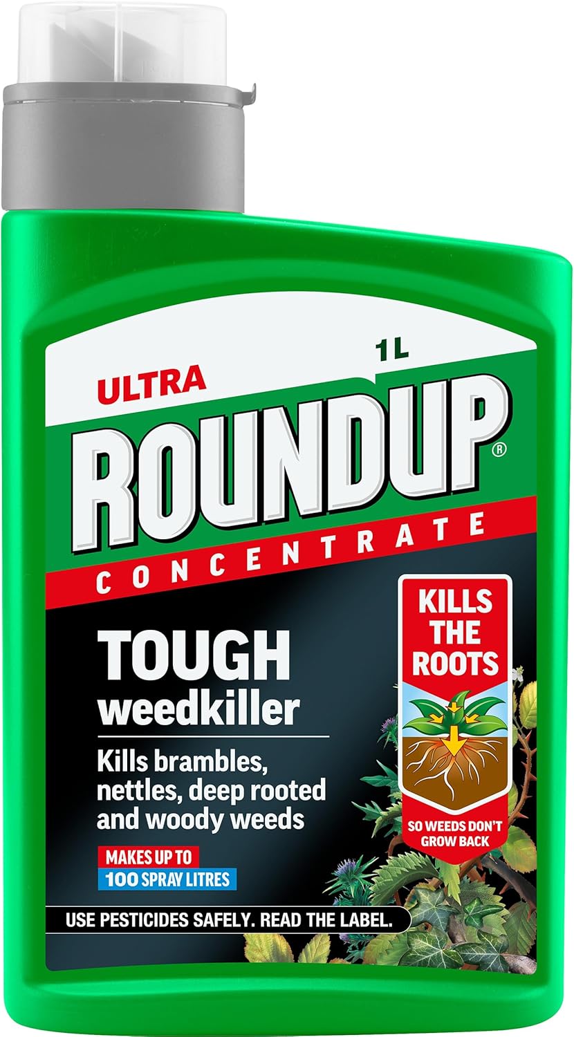 Roundup Tough Weedkiller, Concenrate, Makes up to 100 Litres, 1 Litre