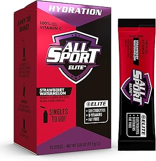 ALL SPORT ELITE - Electrolyte Hydration Performance - Strawberry Watermelon - Singles To Go Powder Packets (10 Sticks)