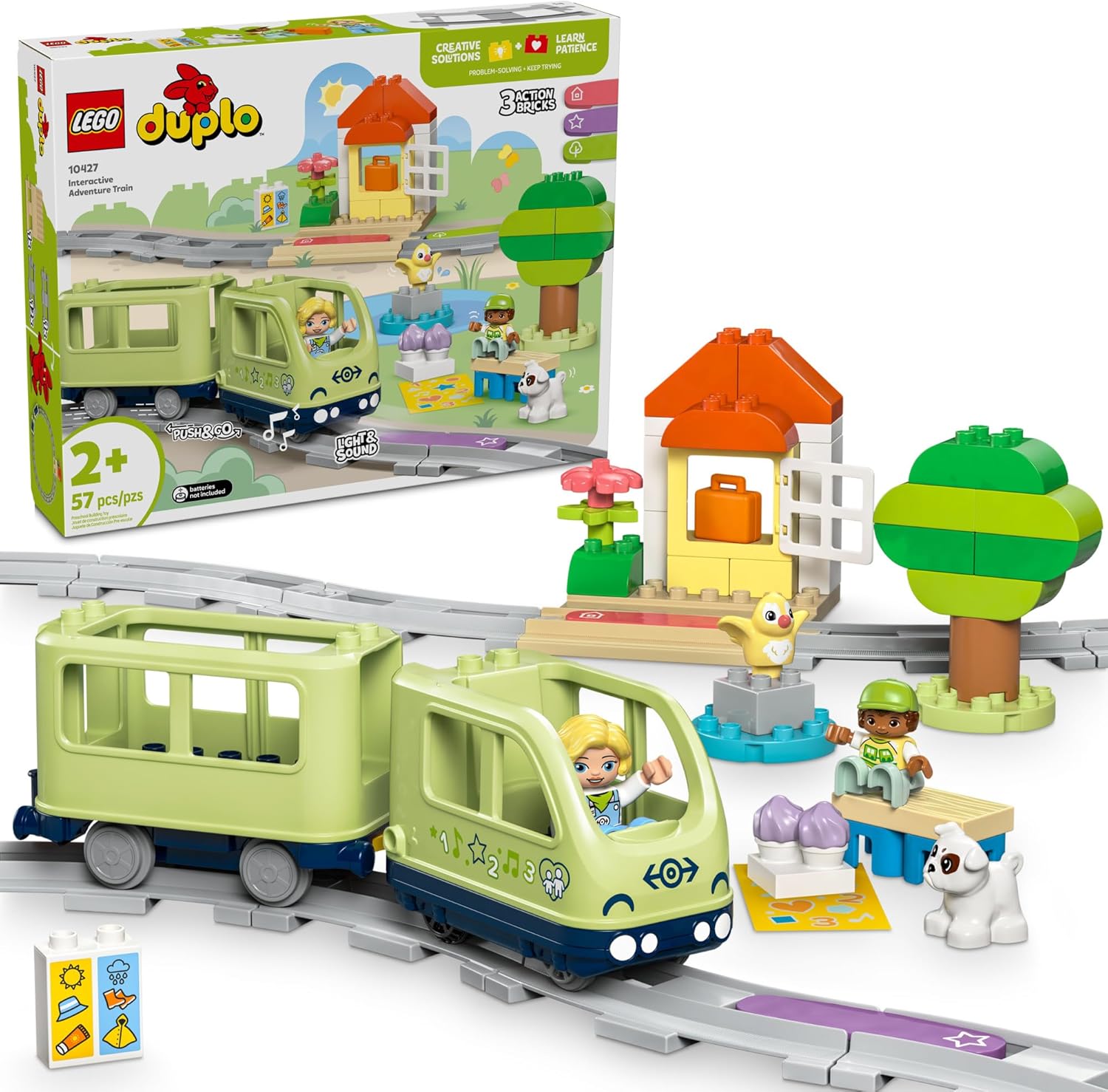 LEGO DUPLO Town Interactive Adventure Train Set - Building Toy for Toddlers, Boys and Girls, Ages 2+ - Learning Train Toy Playset with Lights and Sounds - Gift for Birthdays and Holidays - 10427