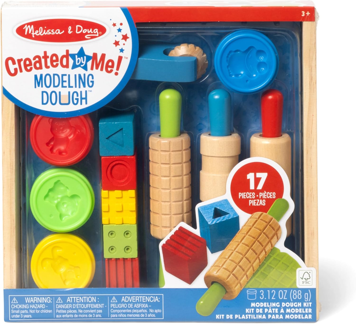 Melissa & Doug Shape, Model, and Mold Clay Activity Set - 4 Tubs of Modeling Dough and Tools - Arts And Crafts For Kids Ages 3+