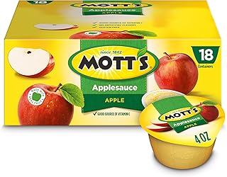 Mott's Applesauce, 4 Oz Cups, 18 Count, No Artificial Flavors, Good Source Of Vitamin C, Nutritious Option For The Whole Family