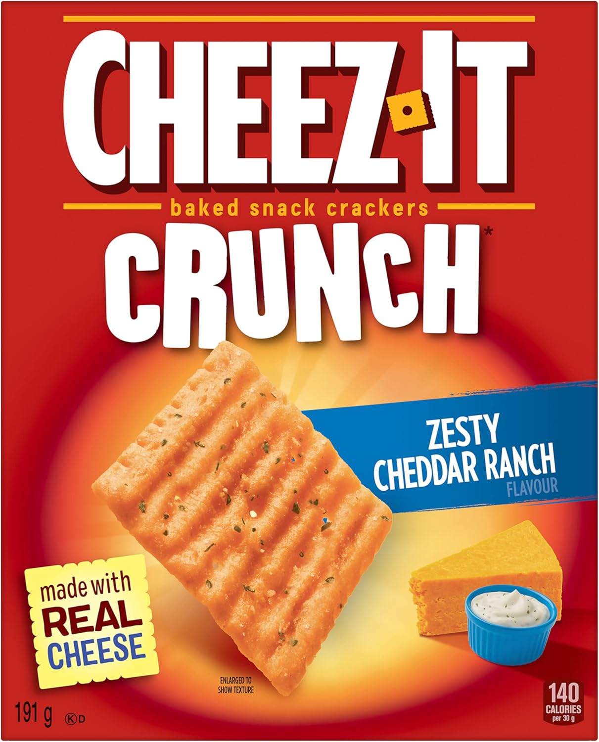 Cheez It Crunch Zesty Cheddar Ranch Crackers 191g