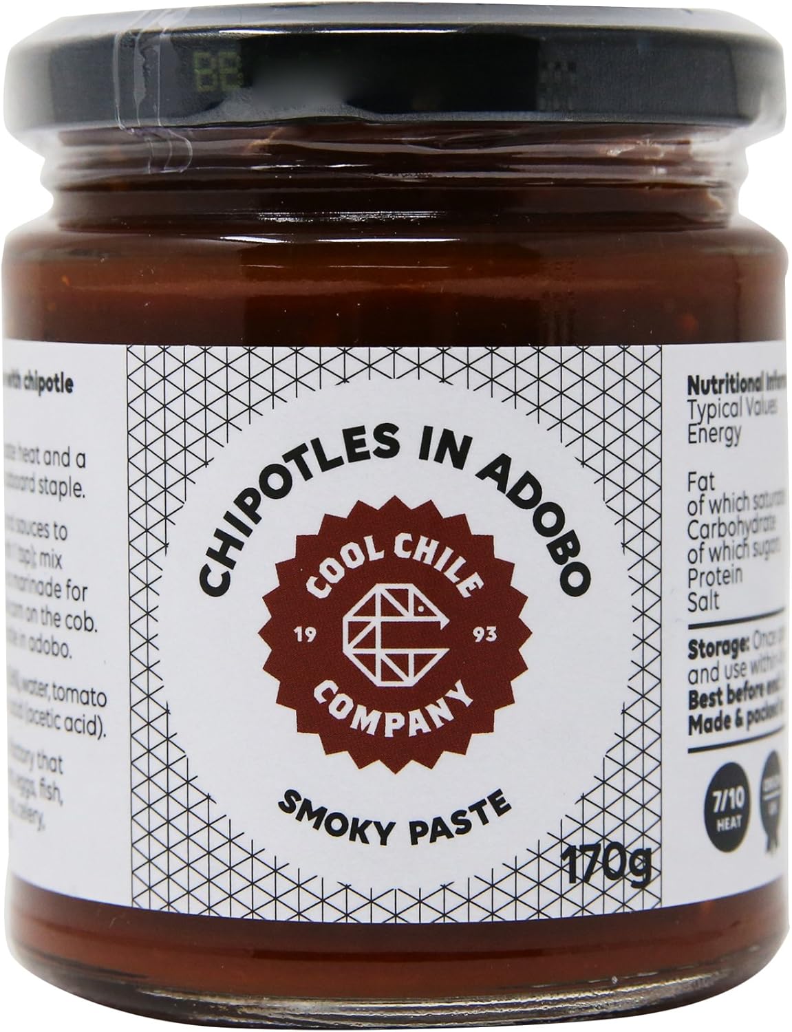 Cool Chile Chipotle Chillies in Adobo Paste - 170g Jar | Smoky Chilli Peppers in Sauce for Mexican Cooking