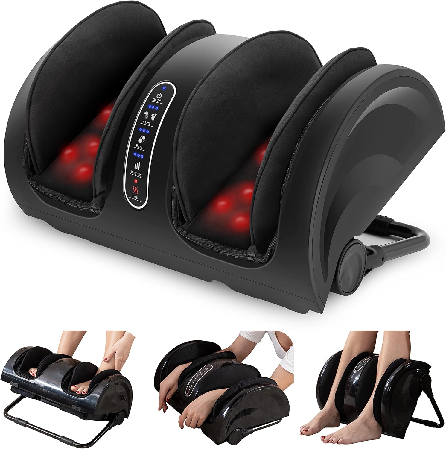 Snailax Foot Calf Massager with Heat, Leg Massager for Pain and Circulation, Shiatsu Feet Warmer for Foot, Calf, Ankle, Leg, Plantar Fasciitis, Neuropathy, Gifts for Women,Men