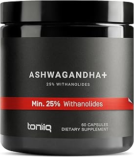 Toniiq 52,000mg 40x Concentrated Extract - 25% Withanolides - Ultra High Strength Ashwagandha Capsules - Wild Harvested in India - Highly Concentrated and Bioavailable Supplement- 60 Veggie Capsules