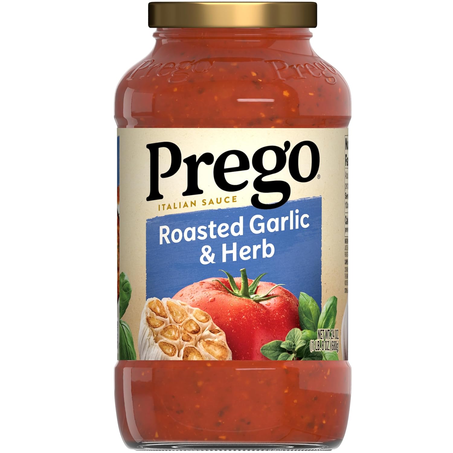 Prego Pasta Sauce, Italian Tomato Sauce with Roasted Garlic & Herbs, 24 Ounce Jar