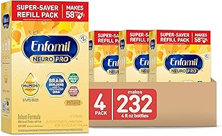 Enfamil NeuroPro Baby Formula, MFGM* 5-Year Benefit, Expert-Recommended Brain-Building Omega-3 DHA, Exclusive Immune Supporting HuMO6 Blend, Infant Formula Powder, Baby Milk, 36.4 Oz (Pack of 4)