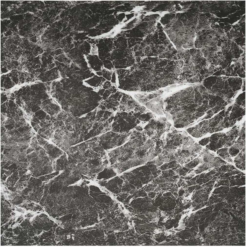Nexus Self Adhesive Vinyl Floor Tiles, 20 Tiles - 12'' x 12'', Smoke Marble Peel & Stick, DIY Flooring for Kitchen, Dining Room, Bedrooms Bathrooms by Achim Home Decor, Dark Grey with White Vein