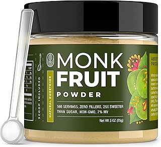 Monk Fruit Extract Powder (25X Sweeter Than Sugar) Zero Calories, Zero Sugar, Zero Glycemic, Non-GMO, No Fillers - Monk Fruit Sweetener No Erythritol - Monk Fruit Powder by Gaudum (3 Ounce (Pack of 1))