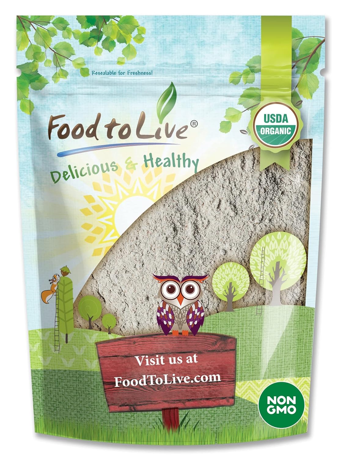 Food to Live Organic Dark Rye Flour, 8 Ounces – Whole Grain, Non-GMO, Stone Ground, Kosher, Raw, Vegan, Bulk, Great for Baking Bread, Product of the USA