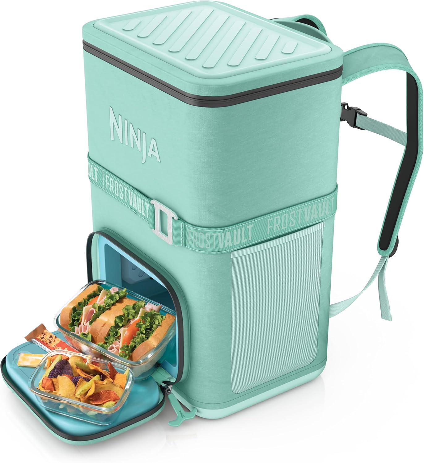 Ninja | Backpack Cooler | FrostVault Go Can Soft Cooler | Leakproof Zipper with Built in Can Opener, 2 Ice Packs & Dry Storage Drawer | for Hiking, Camping & More | 24/36 Can