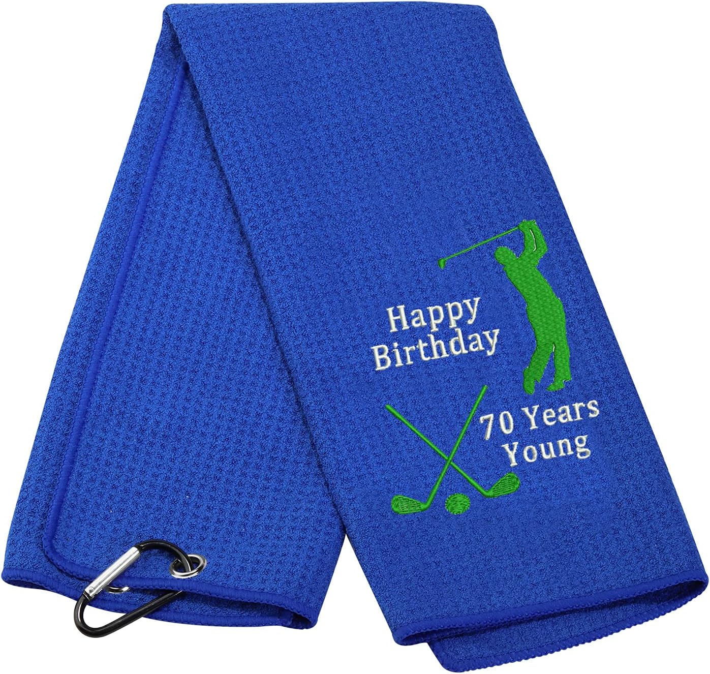 Happy Birthday Novelty Golf Towel Golf Gifts for Men Women Funny Golf Theme Birthday Golf Towel 40th 50th 60th Birthday Gift for Golfer Dad Mom Boss and Coworkers(70th)