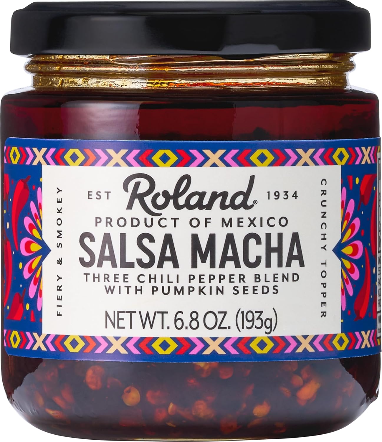 Roland Foods Salsa Macha, Specialty Imported Food, 6.8 Ounce Jar, Pack of 1